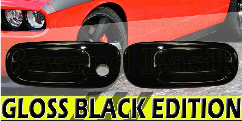 Gloss Black Door Handle Covers 08-10 Dodge Challenger - Click Image to Close